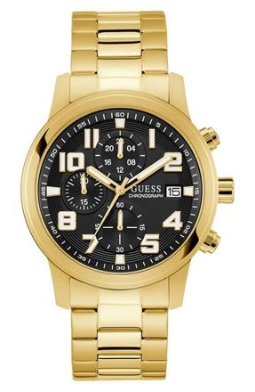 Guess Atticus Goldtone Chronograph Bracelet Watch, 44mm at Nordstrom