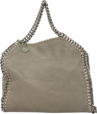 Stella McCartney Stella Mccartney Falabella Fold Over Bag Faux Suede Gray Suede Bag (Pre-Owned)