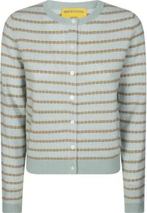 Guest In Residence Pebble Stripe Jane Cardigan - Dames - Cashmere truien - Groen - XS - Kasjmier - Truien & Vesten