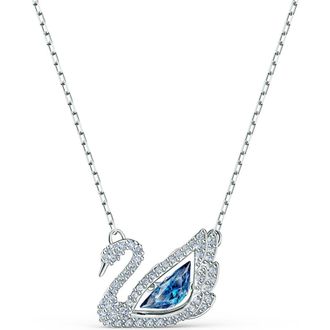Swarovski Crystal Swan Pendant Necklace in Blue at Nordstrom
