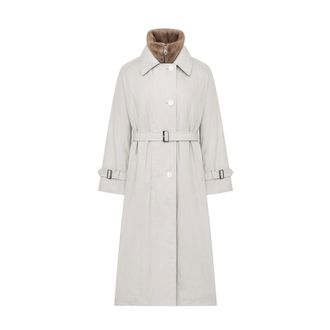 Duno Lange trenchcoat met uitneembare gilet - Dames - Mantels - Wit - Maat: XS Katoen