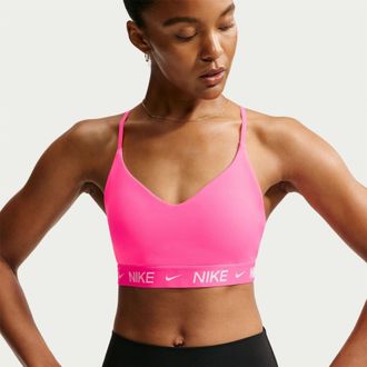 Nike Indy Light Support sportbeha voor dames (Hyperroze)