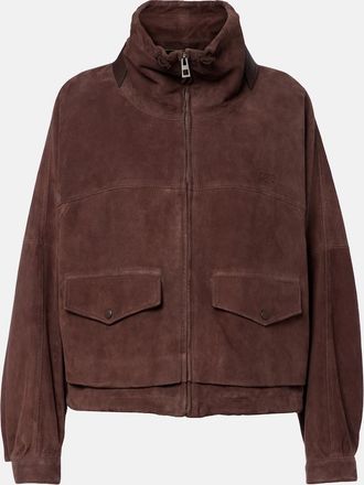Loewe Leather-trimmed suede jacket