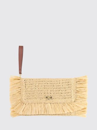 Anya Hindmarch Crochet Raffia Clutch with Fringed Edges