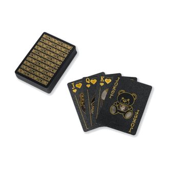 Moschino Accessories, unisex, Black, Size: ONE SIZE Black Logo Print Playing Cards
