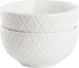 Gibson Home 2 Piece Fine Ceramic 4.5in Fruit Bowl Set in White at Nordstrom