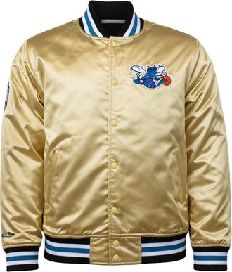 Mitchell & Ness NBA Charlotte Hornets Championship Mens Beige Satin Jacket - Size X-Large