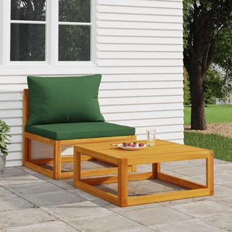 vidaXL Sof&aacute;s De Jard&iacute;n 2 Pzas Con Cojines Madera Maciza Acacia Vidaxl