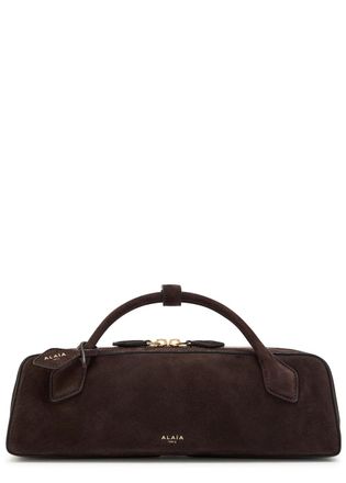 Alaia Le Teckel Suede Clutch - Brown - One Size