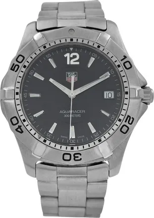 Tag Heuer Pre-owned Tag Heuer 2000 Aquaracer Black Dial Mens Watch WAF1110.FT8009