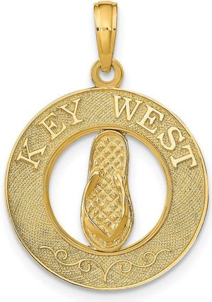 Diamond2Deal 14k Yellow Gold KEY WEST Flip Flop Pendant