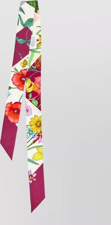 Gucci flora print silk twill slim ribbon