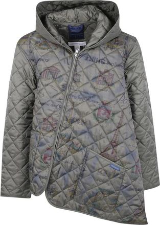 Comme Des Gar&ccedil;ons Asymmetrische Gewatteerde Jas - Heren - Winterjassen - Groen - M - Polyester - Jassen