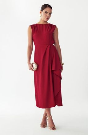 Willa Giselle Midi Dress in Burgundy at Nordstrom, Size 14