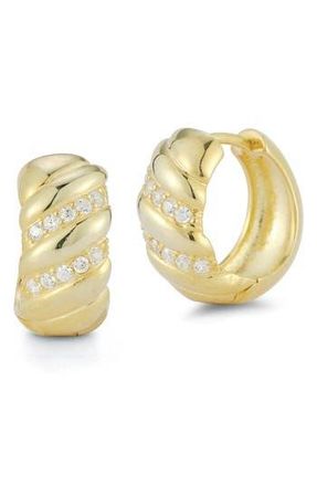 Glaze Jewelry Cubic Zirconia Twisted Hoop Earrings in Gold at Nordstrom Rack