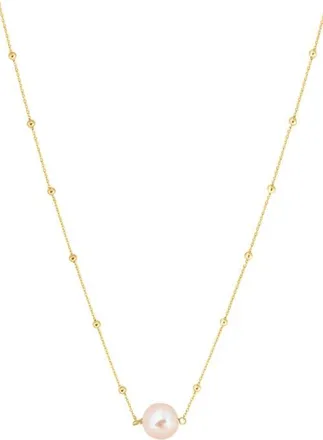 Effy 925 Gold Plated Silver Peach Freshwater Pearl Drop Necklace in Sterling Silvergold Plated at Nordstrom, Size 16
