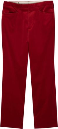 Gucci velvet straight trousers - men - Cotton/Elastane/Silk - 52 - Red