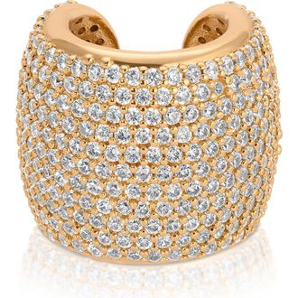 Ettika Pav&eacute; Cubic Zirconia Statement Chunky Ear Cuff in Gold at Nordstrom