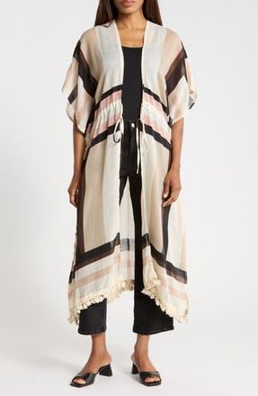 Vince Camuto Mixed Bold Duster in Black/Neutral at Nordstrom Rack