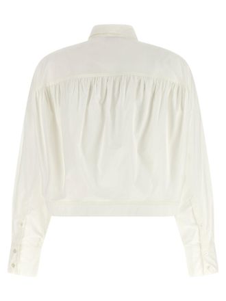 Pinko Cotton Poplin Crop Shirt - Cream