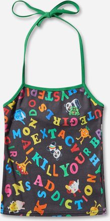 Hysteric Glamour Women s SNS Addiction Pattern Halter Neck Top Black