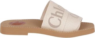 Chlo&eacute; Woody Flat Mule - Dames - Sandalen - Beige - 35 EU - Leer - Schoenen