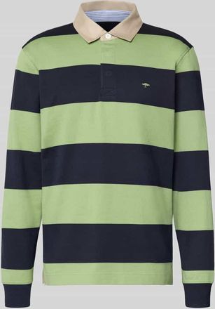 Fynch-Hatton Fynch-Hatton Regular Fit Poloshirt mit Streifenmuster und Label-Stitching in Hellgruen, Gr&ouml;&szlig;e 3XL