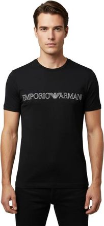 Emporio Armani Megalogo T-Shirt - Heren - T-shirts - Zwart - L - Katoen - Tops