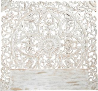 Maisons du monde Cabecero de cama de 180 de mango macizo tallado blanco