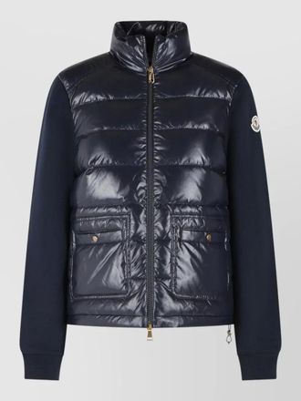 Moncler high collar cotton blend padded sweater