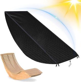 OEM Fundas Para Sillas De Exterior - Funda Para Muebles De Patio - Protege Tus Muebles - Impermeable 210d Plateada - 155x65x95 Cm - Negra