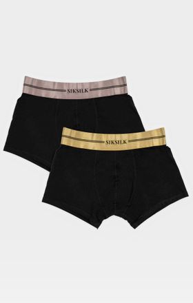 Siksilk Boxers de cinta de sat&eacute;n negra S