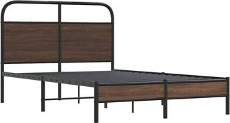vidaXL Vidaxl - Estructura de cama sin colchón 120x190 cm madera marrón roble