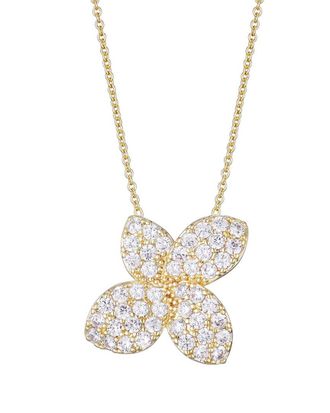 Adornia Adornia 14K Plated Cz Oversized Flower Necklace