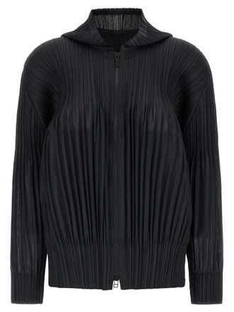 Pleats Please Issey Miyake Black Polyester Womens Cardigan