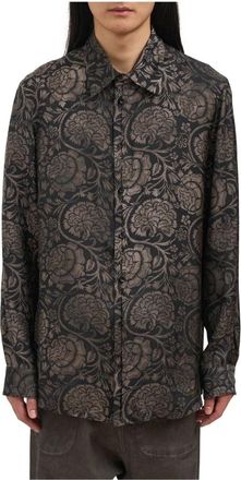 Uma Wang Tab Shirt - Heren - Casual Overhemden - Grijs - S - Overhemden