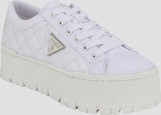Guess Tesie Sneakers Womens 10M White Lace Up Lug Sole Platform Shoes HTAT1061