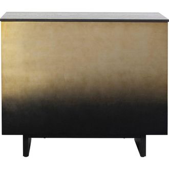 Kare Design Mueble bar 1 caj&oacute;n de madera bicolor negro y oro