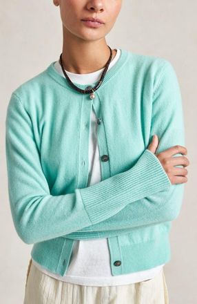 La Ligne Solid Lean Lines Cardigan in Aqua at Nordstrom, Size X-Large