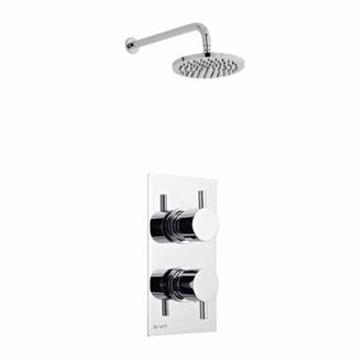 Clifton Chrome Concealed Mixer Shower with Fixed Overhead Drencher in Silver