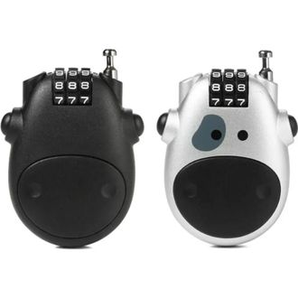 OEM Juego De Dos Cables Antirrobo Port&aacute;tiles Y Telesc&oacute;picos Para Bicicletas Y Motocicletas, En Color Negro Y Plateado, Con Candado De Combinaci&oacute;n Para Cas