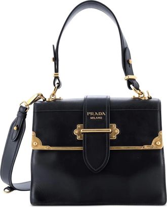 Prada Cahier Convertible City Calf and Saffiano Medium shoulder bag - Zwart