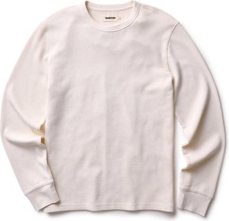 Taylor Stitch The Organic Cotton Crew in Vintage White Waffle