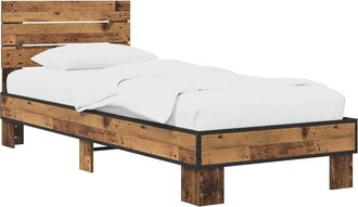 vidaXL Estructura De Cama Con Cabecero Madera Envejecida 80 X 200 Cm Vidaxl