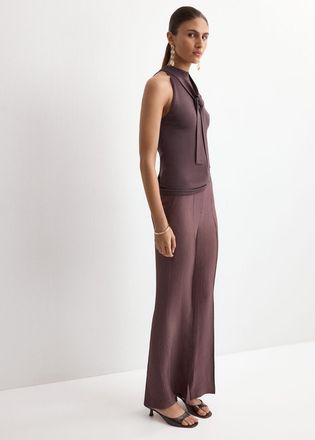 Mango Top maglia collo halter vino - Donna - XS - MANGO