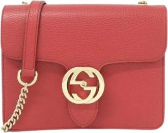 Gucci Pre-owned Leren Schoudertas - Dames - Vintage Schoudertas - Rood - ONE Size - Leer - Vintage