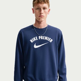 Nike Mens Premier Dri-FIT Soccer Fleece Crew in Blue | IR0600-410