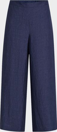 Lafayette 148 New York Columbus Mid-Rise Cropped Wide-Leg Pants