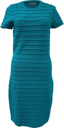 Michael Kors mini-jurk van stretchstof met ruches en strepen in turquoise viscose