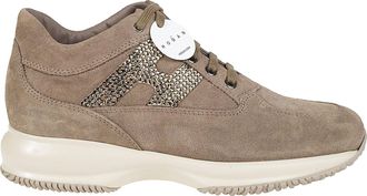 Hogan Taupe Interactive Calf Leather Sneakers